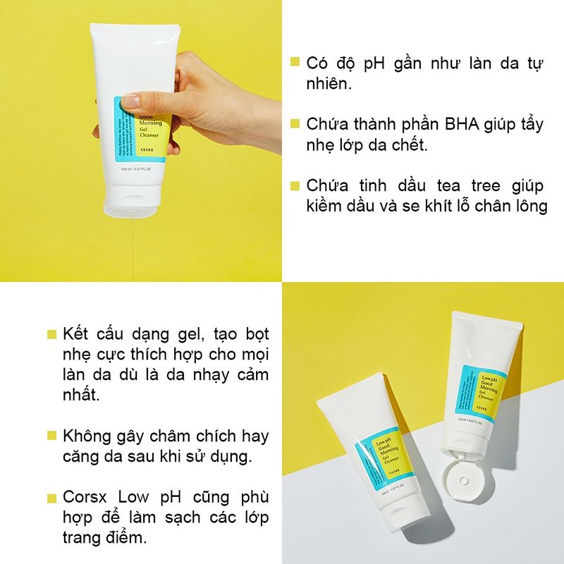 Sữa Rửa Mặt Cosrx Low pH Good Morning Gel Cleanser 150ml