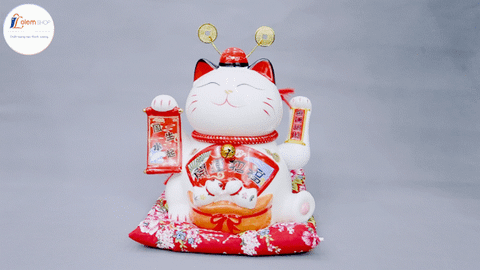 Tượng Mèo thần tài Maneki Neko mang tiền tài, may mắn