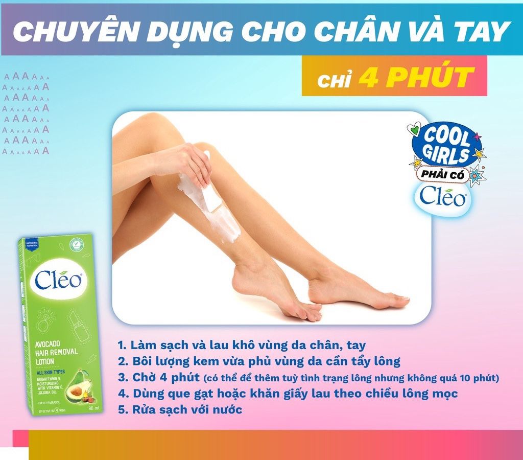 Kem Tẩy Lông Cleo Avocado 90ml All Skin Types