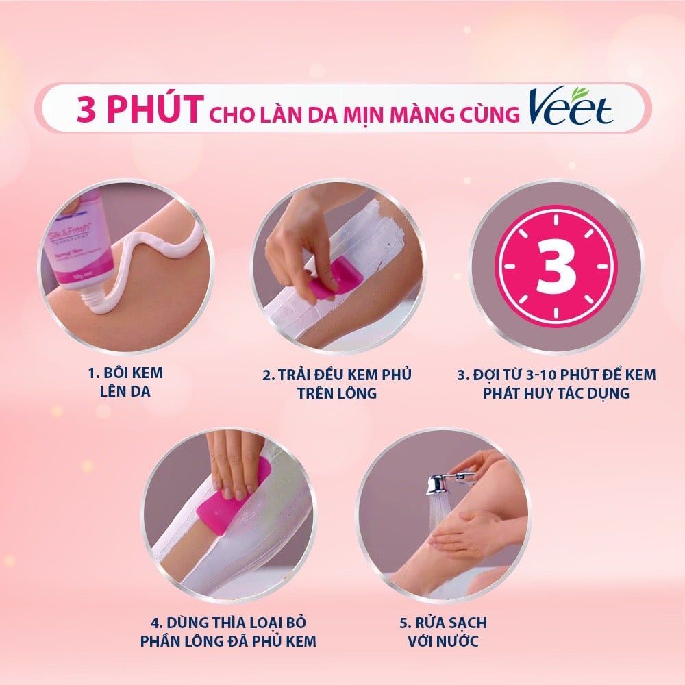 Kem Tẩy Lông Dành Cho Da Nhạy Cảm VEET Silk & Fresh Sensitive Tuýp