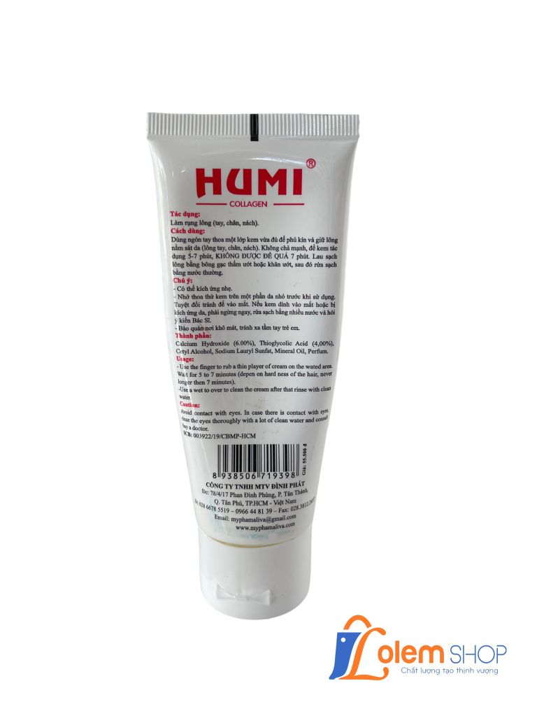 Kem Tẩy Lông Humi Collagen 20g-60ml