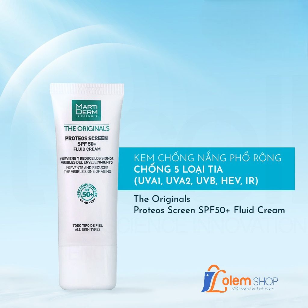 Kem Chống Nắng Martiderm 40ml The Originals Proteos Screen Fluid Cream Spf50