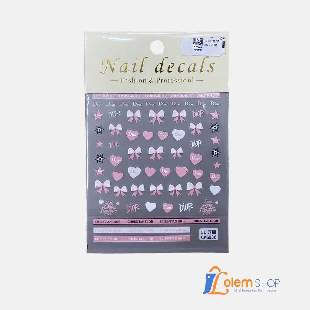 Sticker 5D Nail Decal (mẫu ngẫu nhiên)