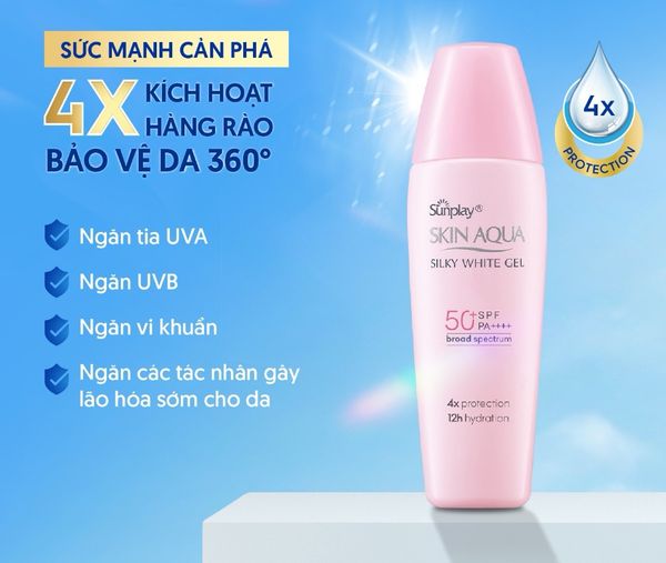 Gel Chống Nắng Dưỡng Trắng Da Sunplay Skin Aqua Silky White Gel SPF50+/PA++++ 30g