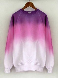 Áo thun dip dye 2 màu tím hồng