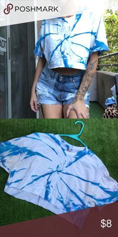 Áo thun tie dye xoắn ốc màu blue