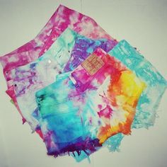 Quần short jean tie dye nhiều màu