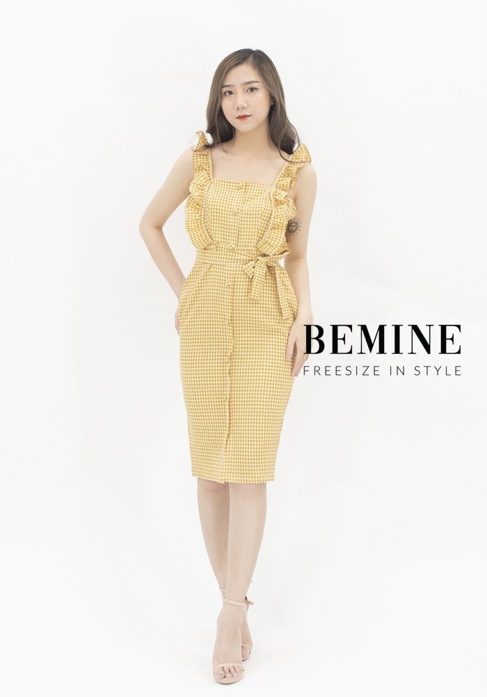 M706 - Đâm bèo vai đính nút bọc - Vàng