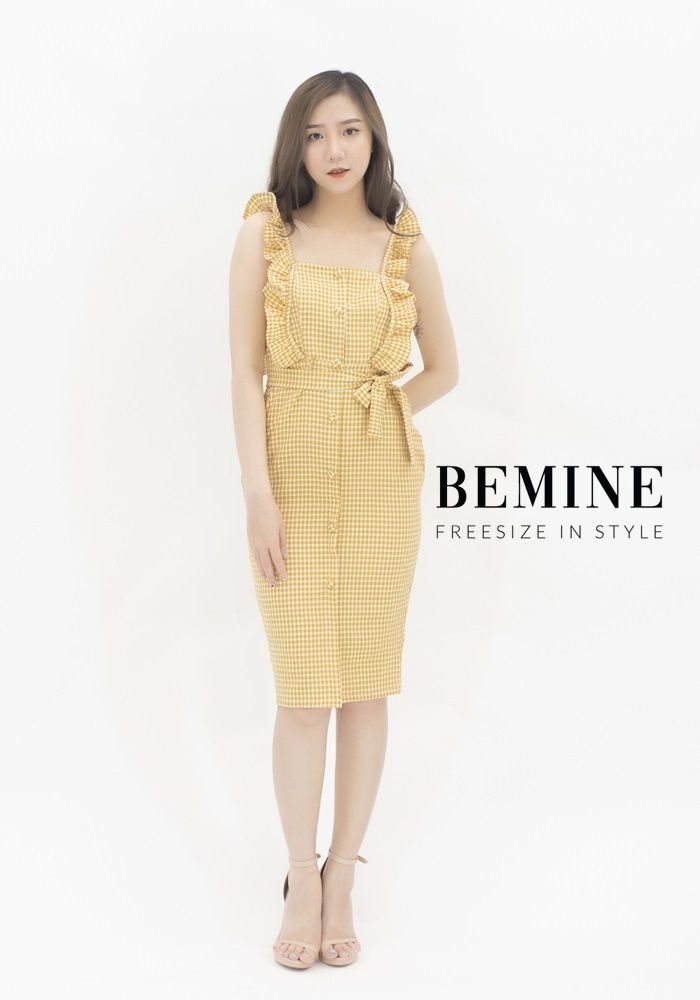 M706 - Đâm bèo vai đính nút bọc - Vàng