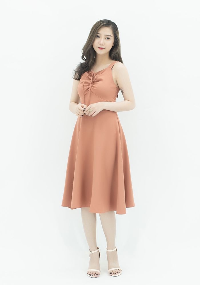 M733 - Đầm 2 dây rút ngực