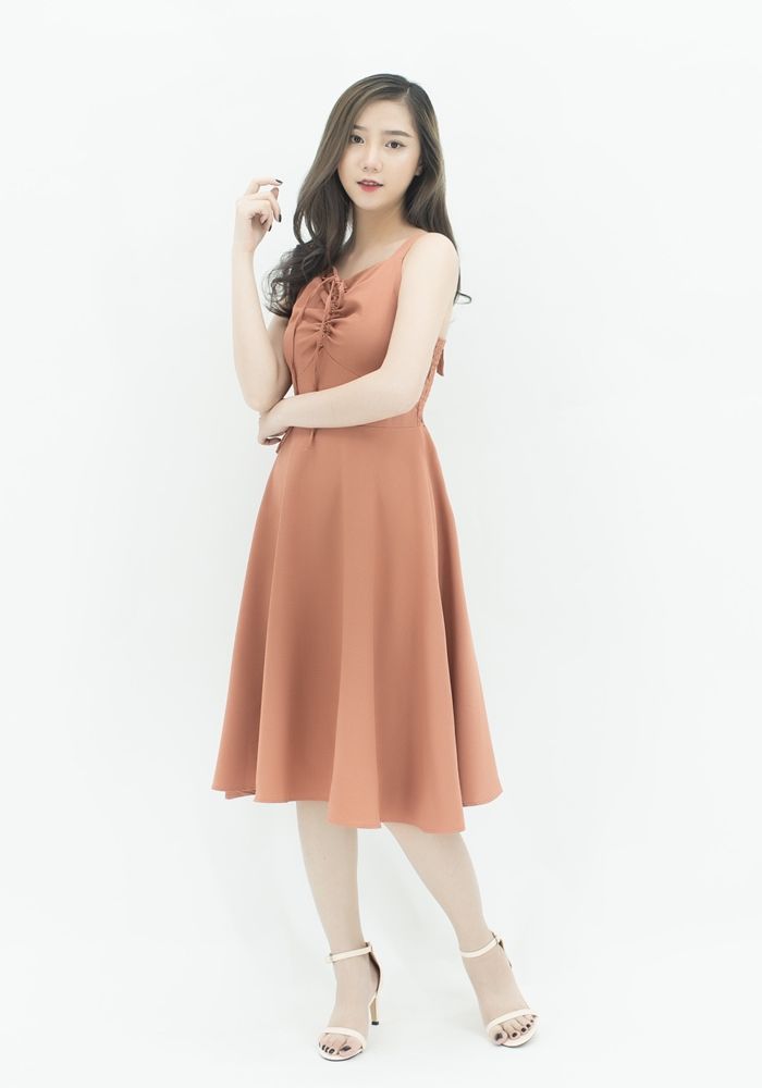 M733 - Đầm 2 dây rút ngực
