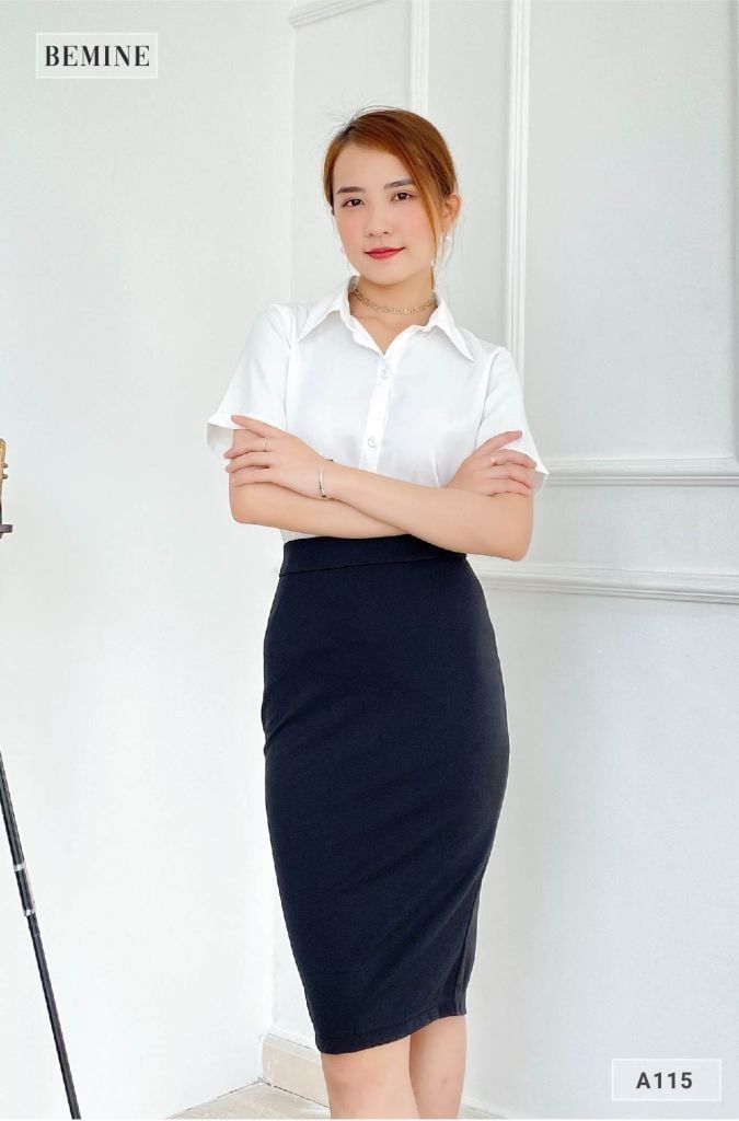 A115TRANG - Aó sơ mi tay ngắn