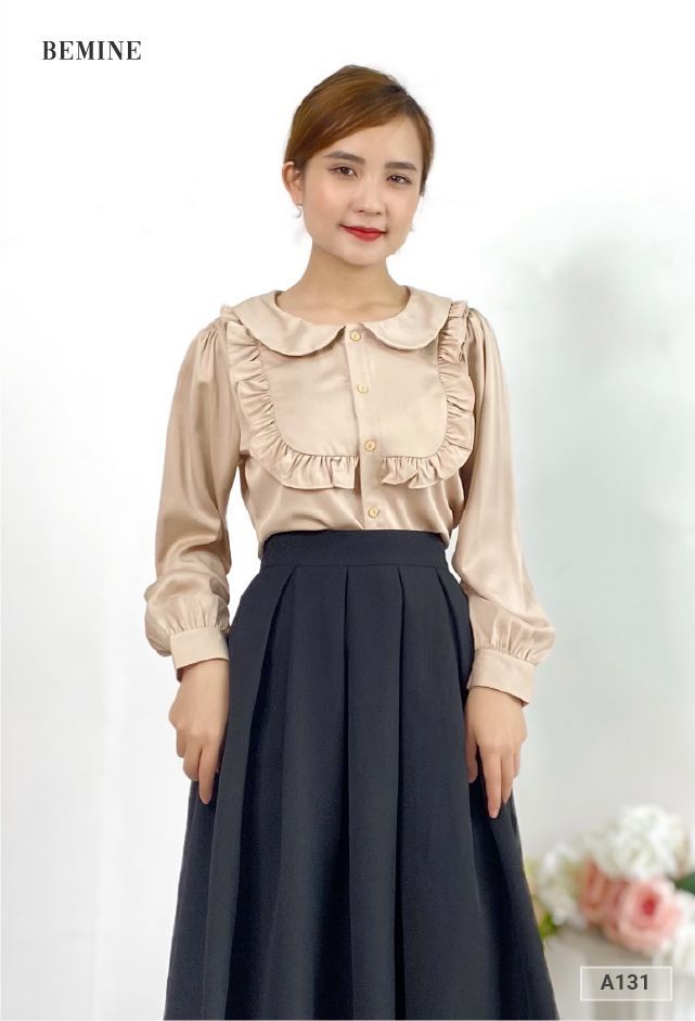A131DA - Aó cổ sen bèo ngực tay dài