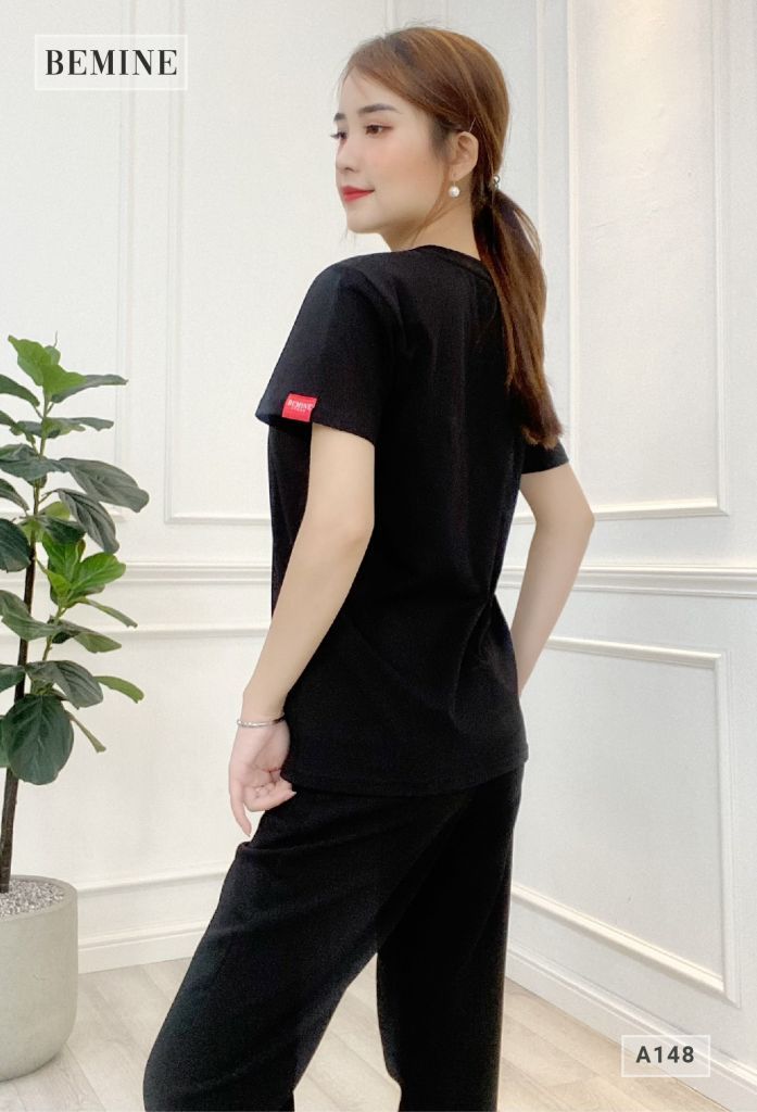A148DEN - Áo Thun BeMine Tay Ngắn Cổ Tròn