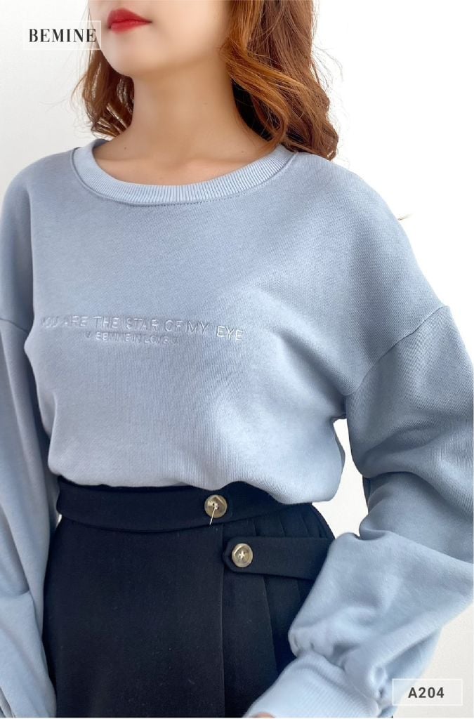 A204XANH - Aó hoodie in chữ