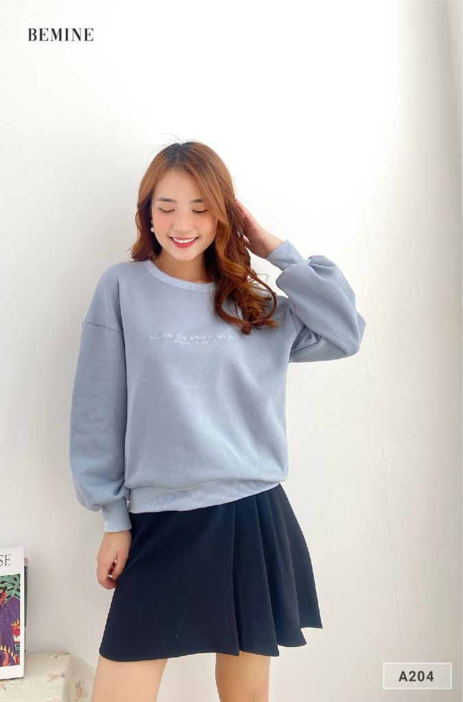A204XANH - Aó hoodie in chữ