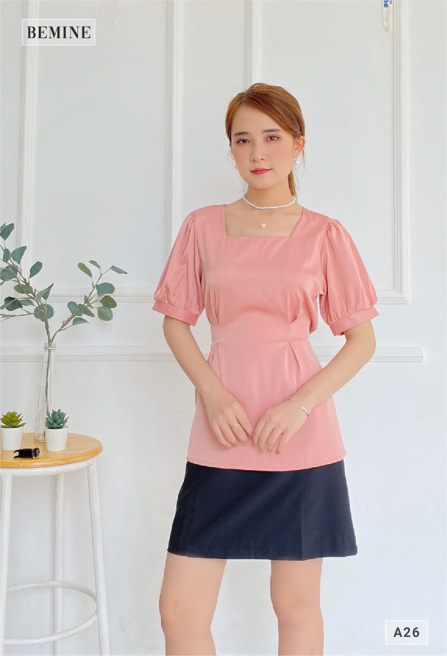 A26HONG - Áo tay bồng cột eo