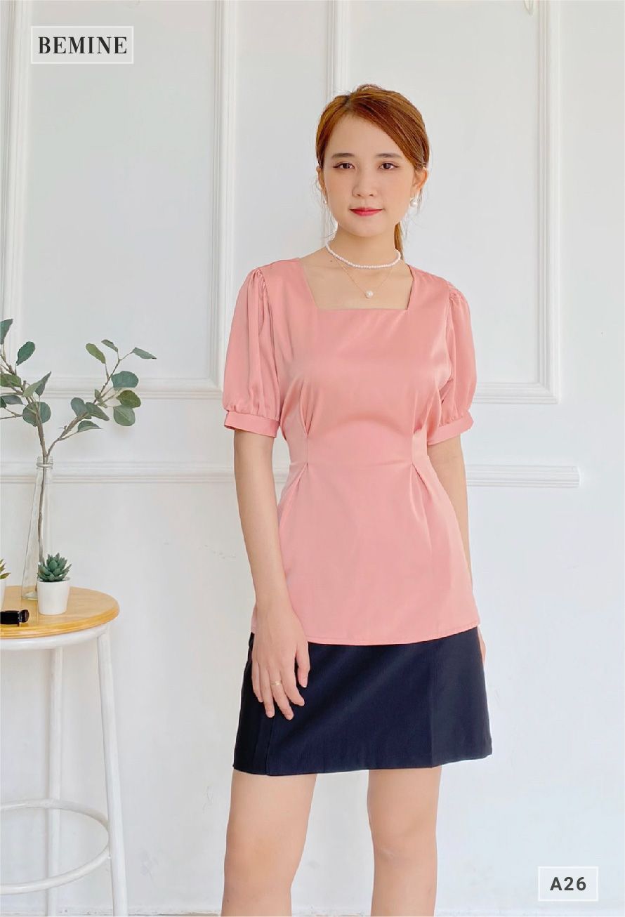 A26HONG - Áo tay bồng cột eo