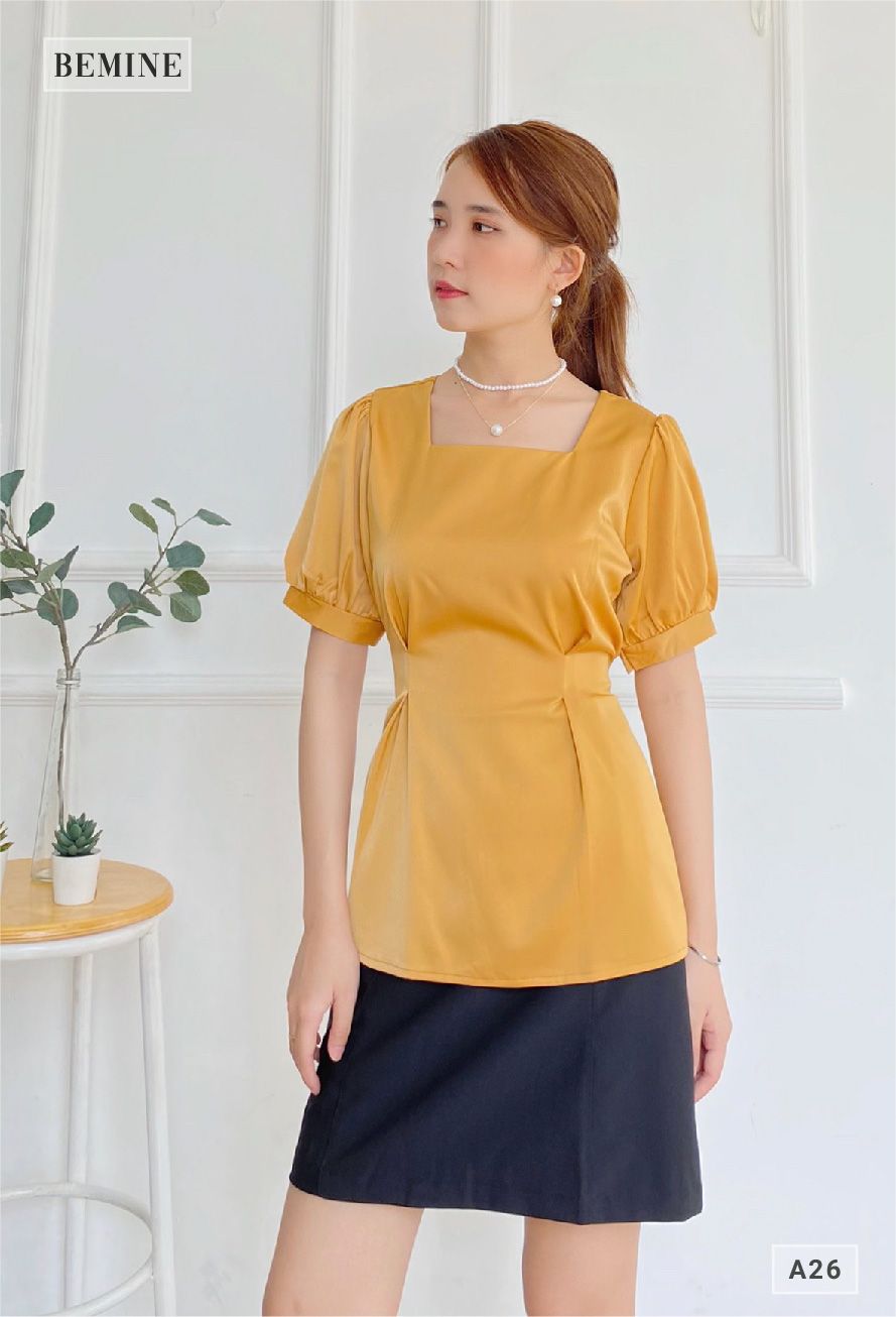 A26VANG - Áo tay bồng cột eo