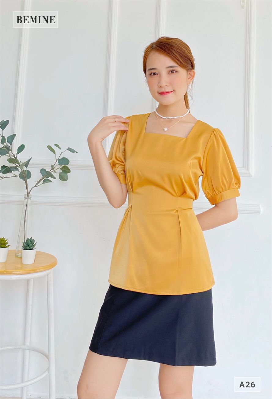 A26VANG - Áo tay bồng cột eo