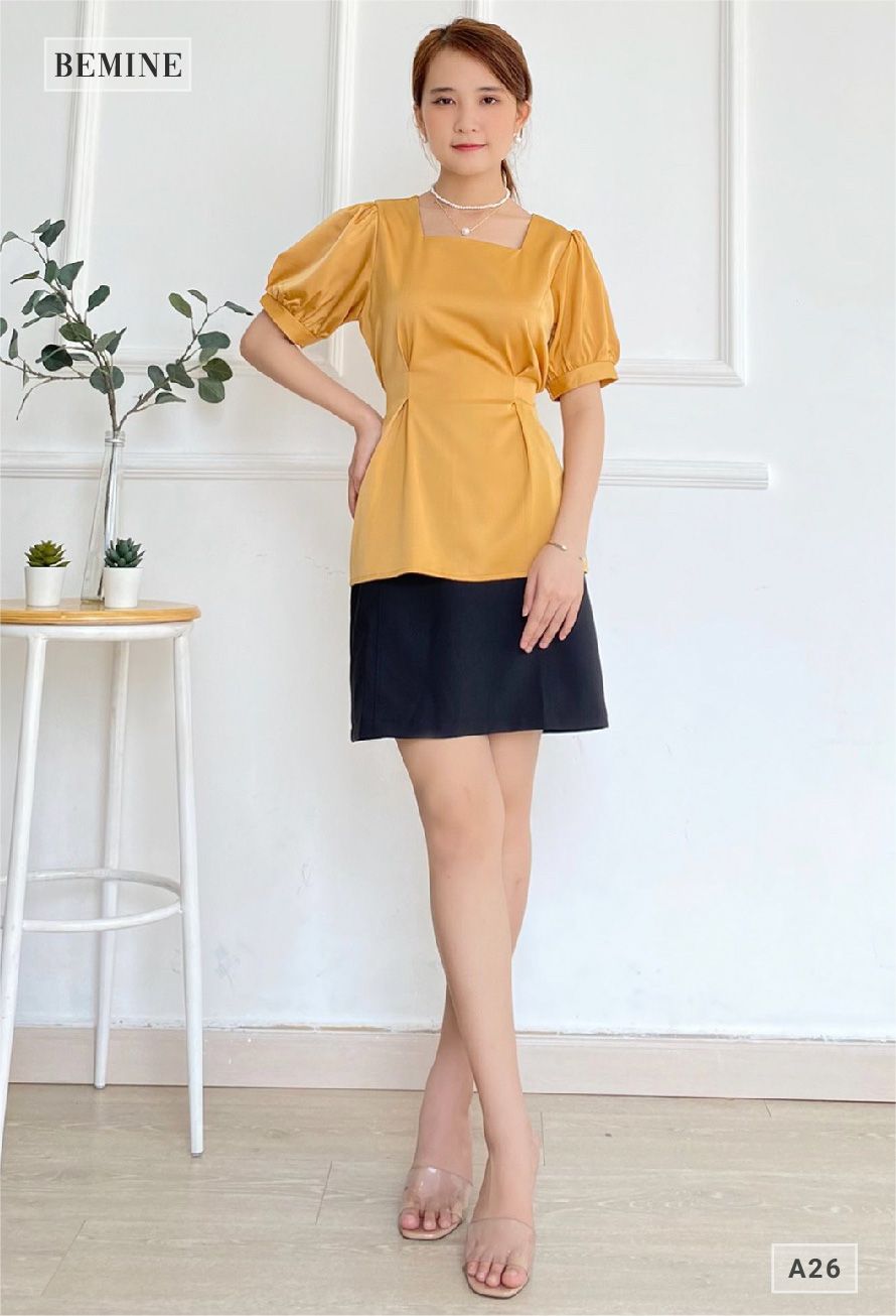 A26VANG - Áo tay bồng cột eo
