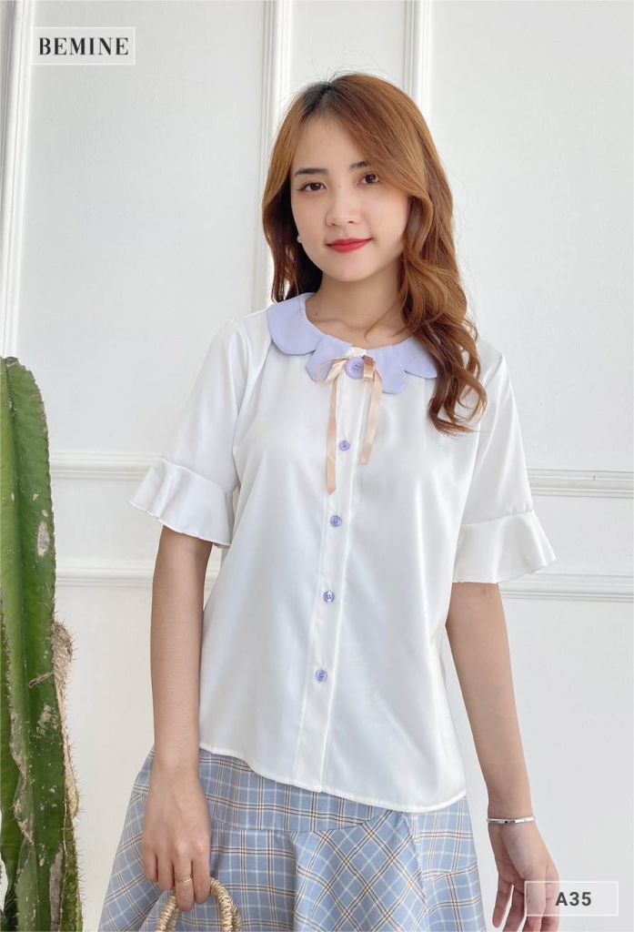A35TRANG - Aó phối cổ tay bèo