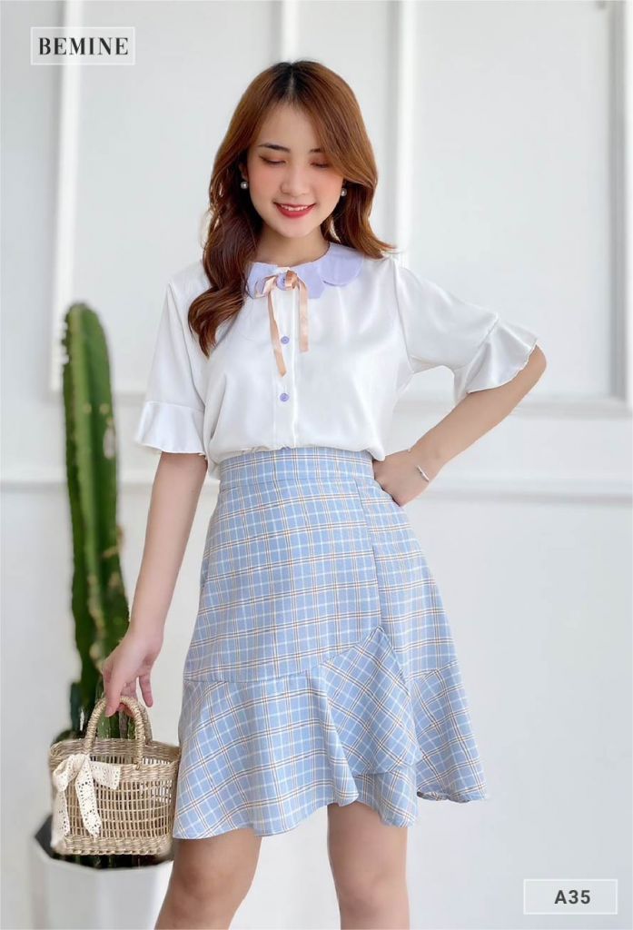 A35TRANG - Aó phối cổ tay bèo