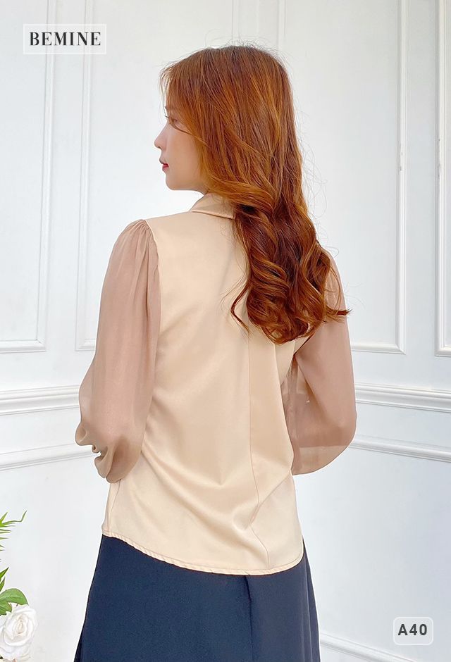 A40NUDE - Áo sơmi tay phối