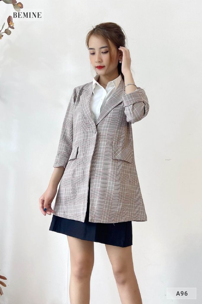 A96XAM - Áo vest caro thời trang