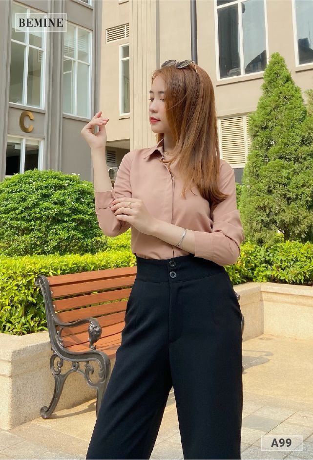 A99NAU - Áo sơ mi tay dài cơ bản