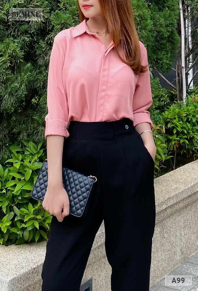 A99HONG - Áo sơ mi tay dài cơ bản