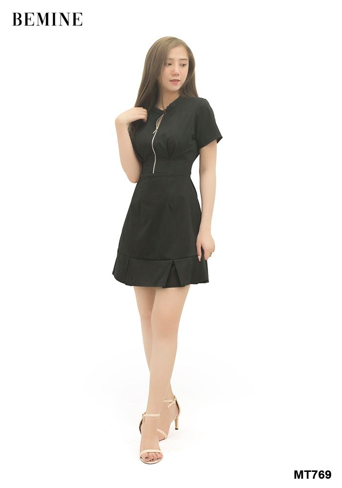 MT769DEN - Đầm suông dây kéo giữa