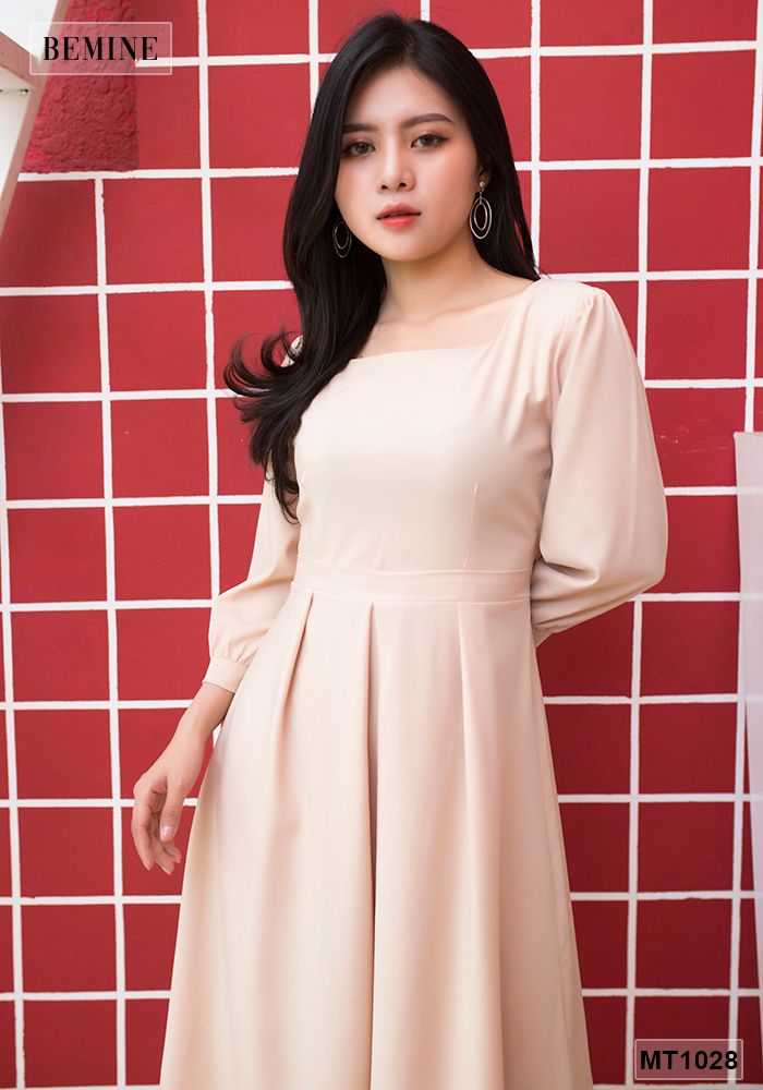 MT1028DA - Đầm xếp ly tùng cột dây