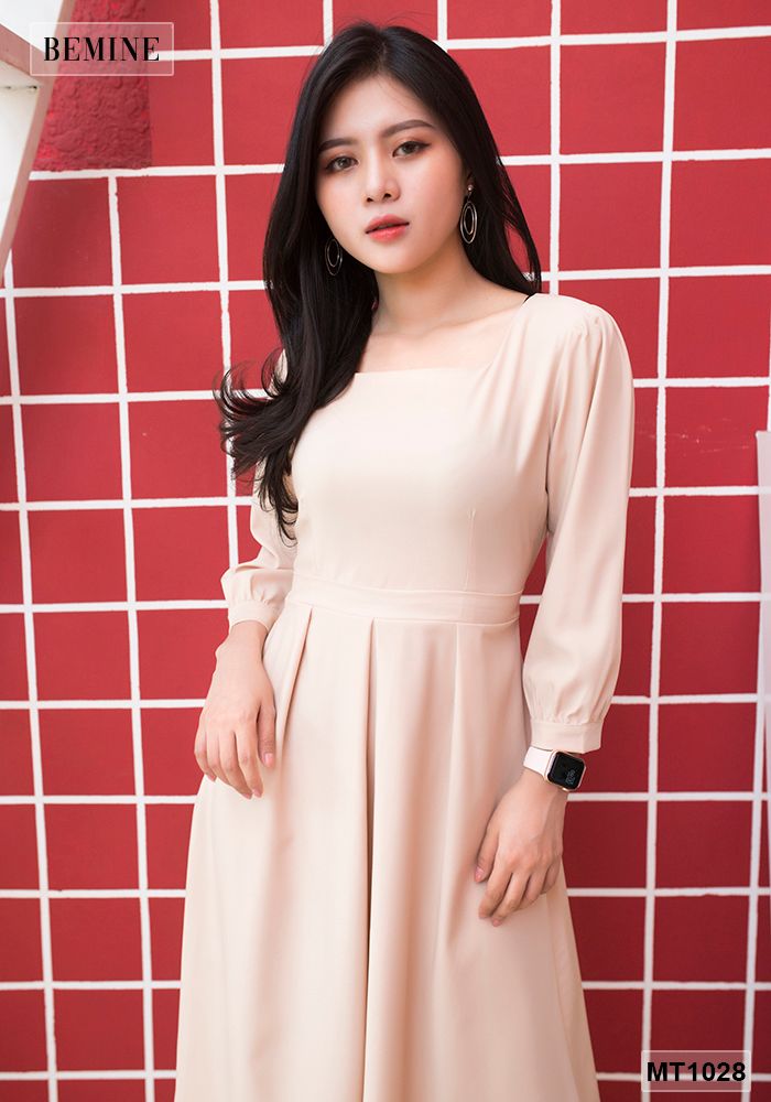 MT1028DA - Đầm xếp ly tùng cột dây