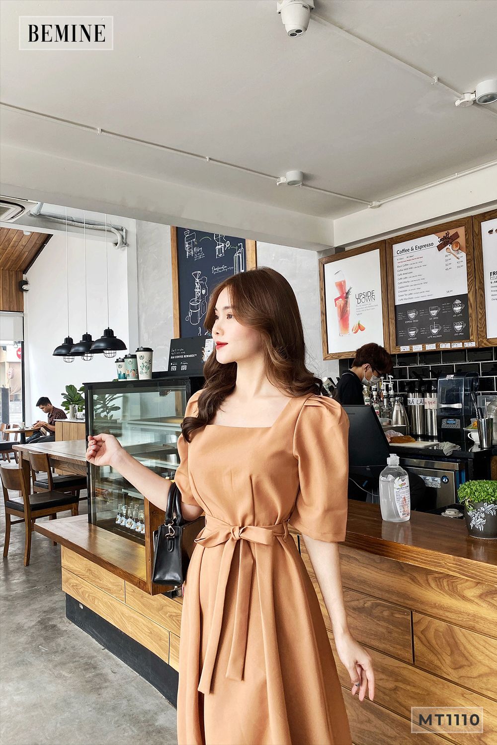 MT1110DA - Đầm xòe xếp ly tay cổ U