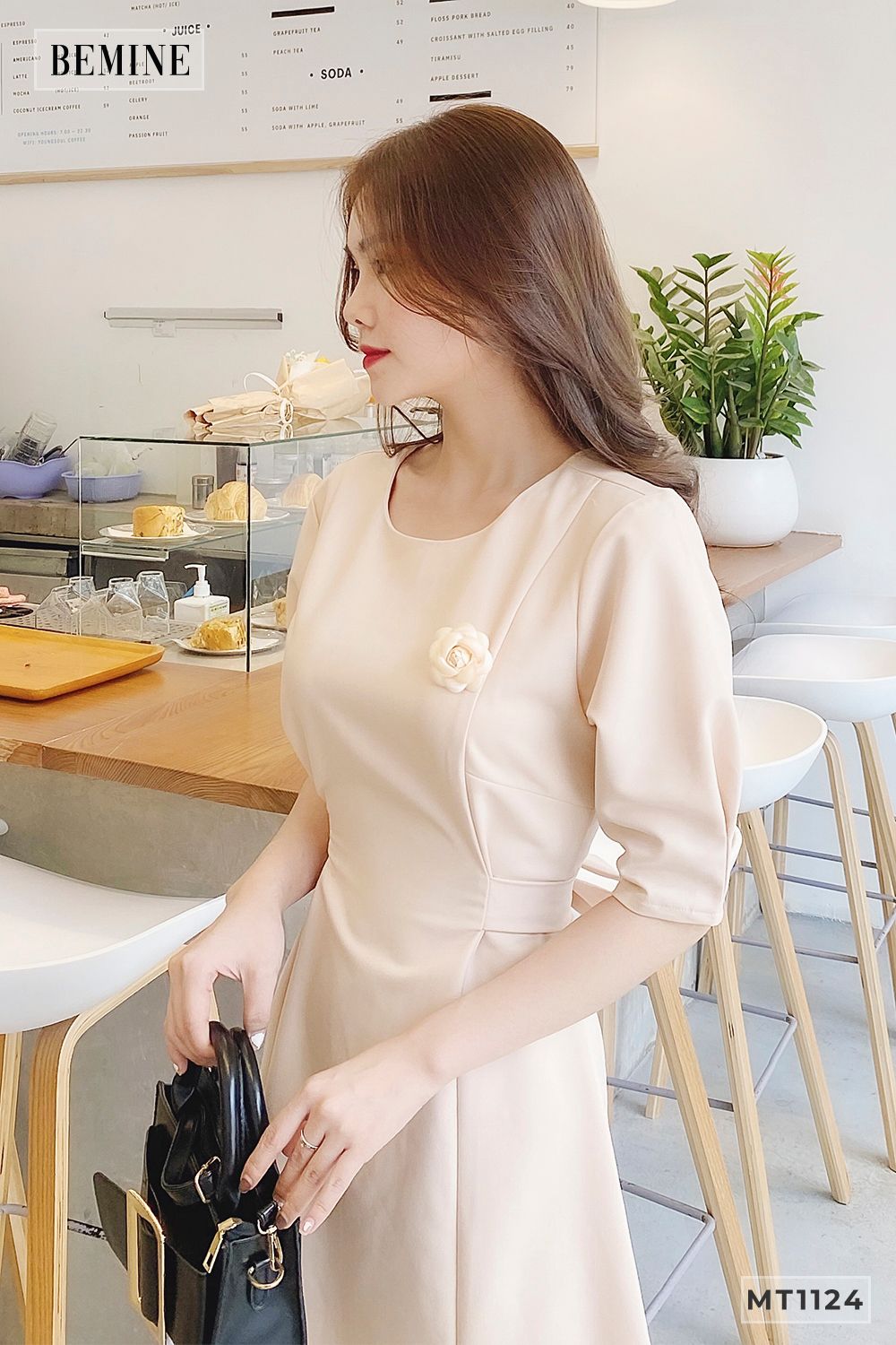 MT1124DA - Đầm chích ben cột eo bông ngực