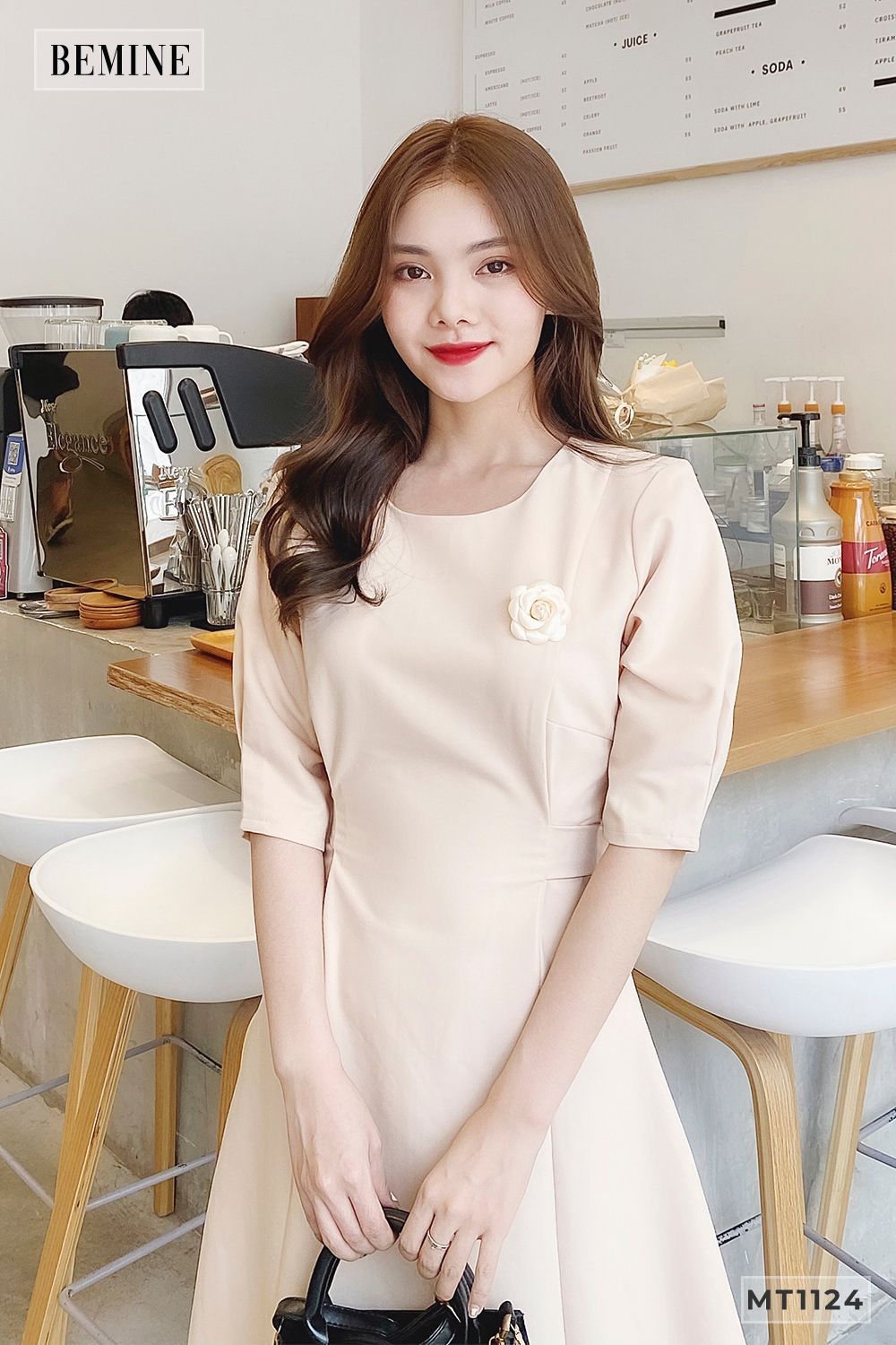 MT1124DA - Đầm chích ben cột eo bông ngực