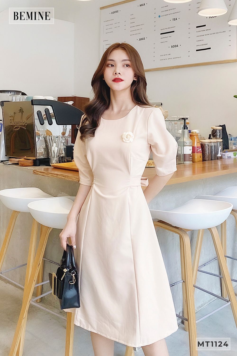 MT1124DA - Đầm chích ben cột eo bông ngực