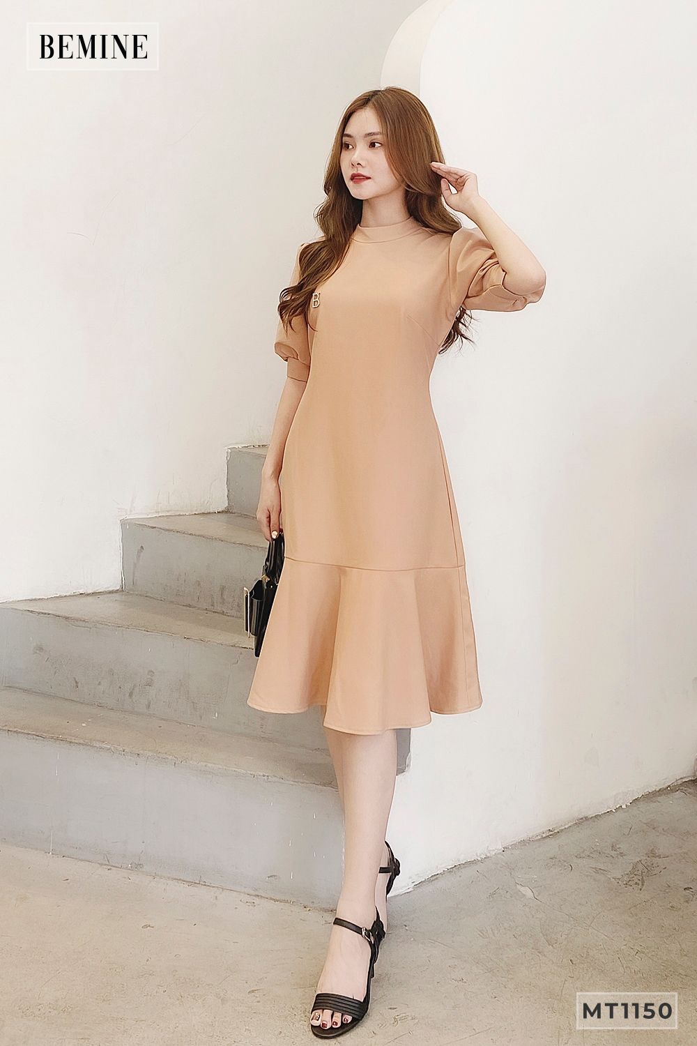 MT1150DA - Đầm cổ tròn đuôi cá chữ B