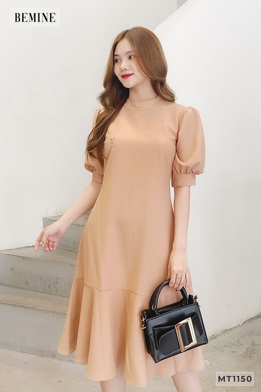 MT1150DA - Đầm cổ tròn đuôi cá chữ B