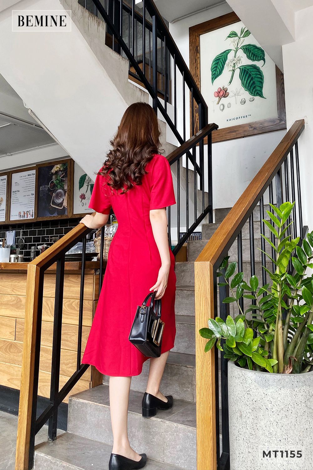MT1155DO - Đầm móc eo giả túi