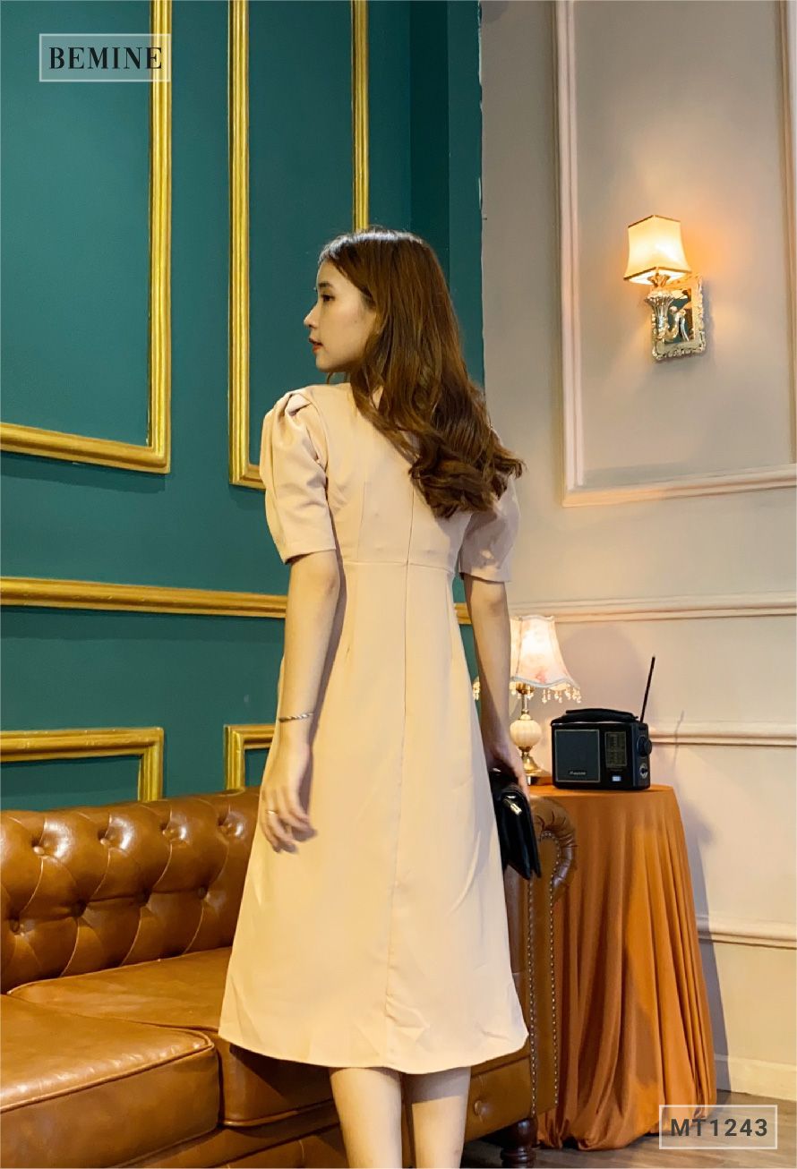 MT1243DA - Đầm rút hông xếp ly tay