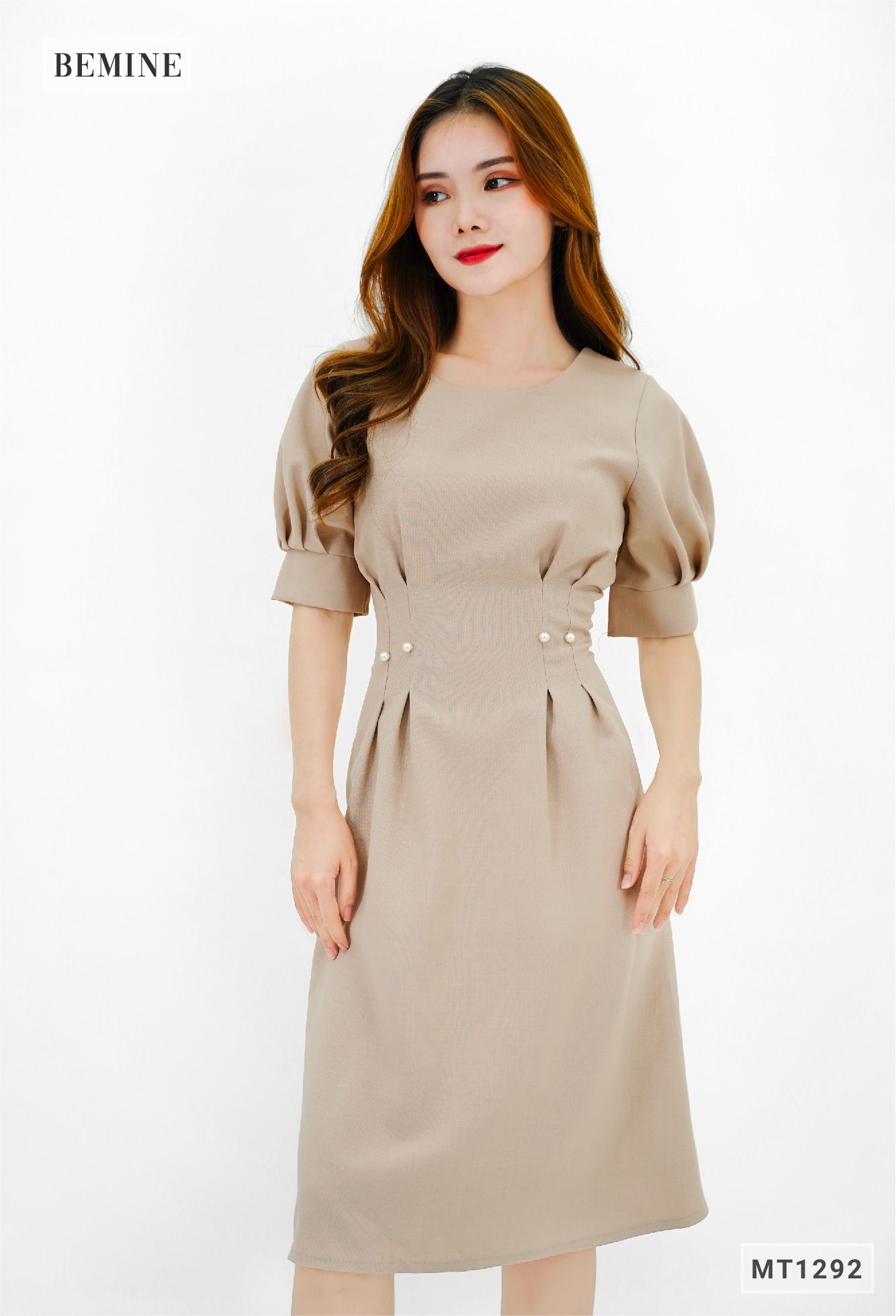 MT1292DA - Đầm xếp ly eo đính châu