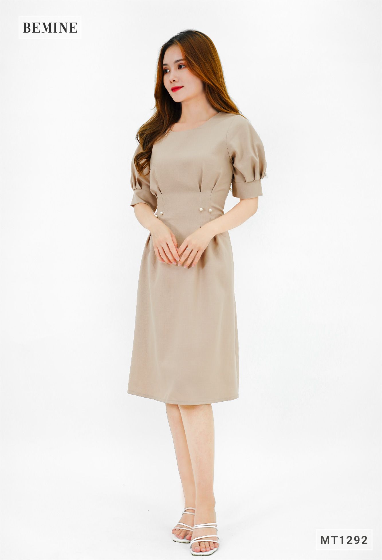 MT1292DA - Đầm xếp ly eo đính châu