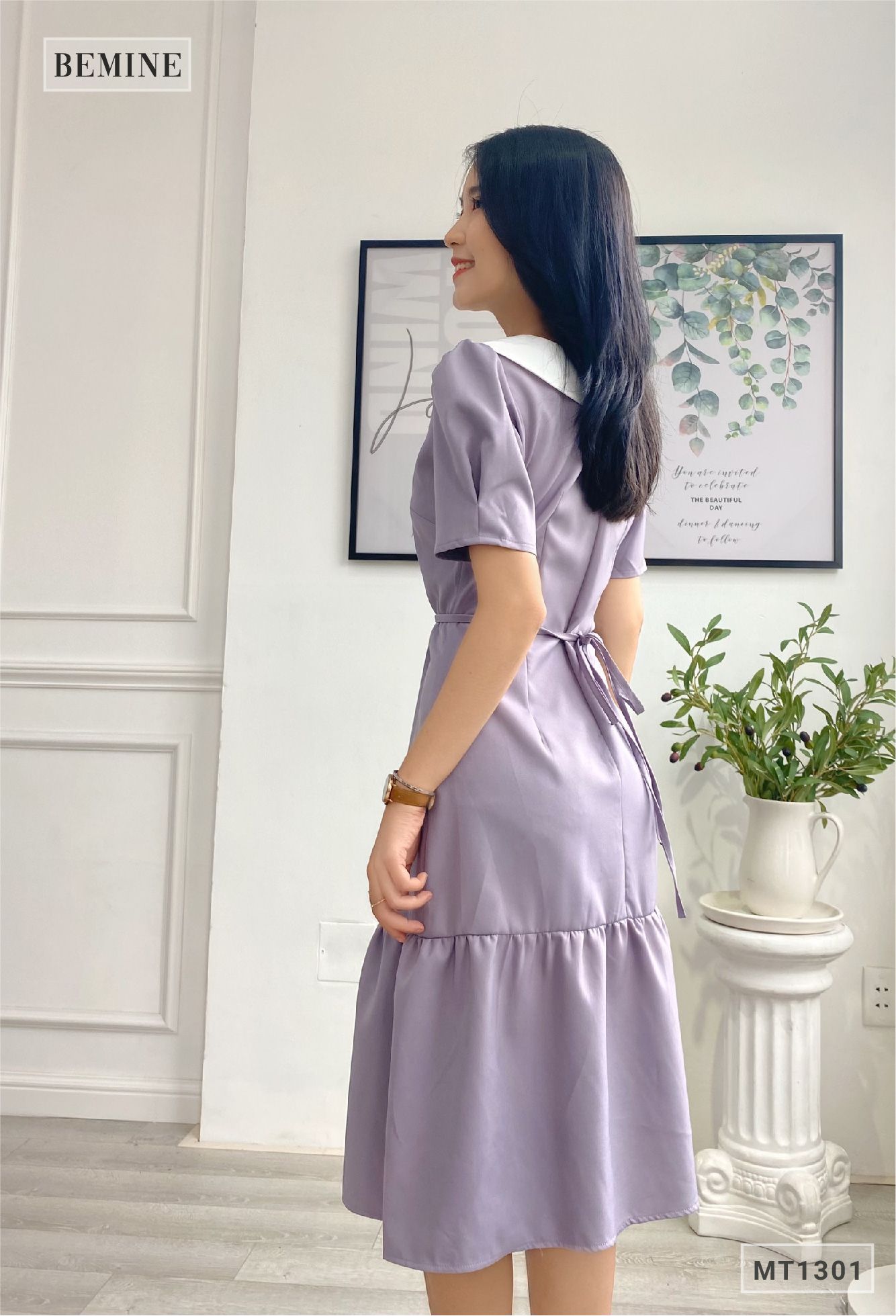 MT1301TIM - Đầm đuôi cá cổ phối