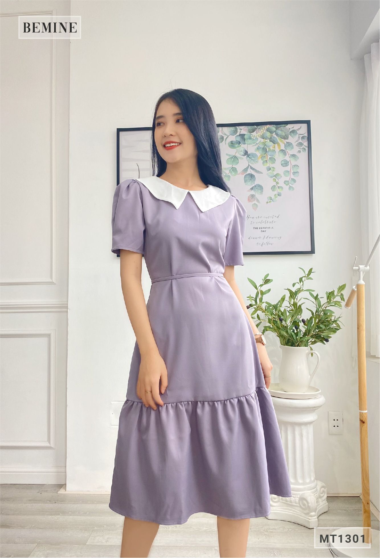 MT1301TIM - Đầm đuôi cá cổ phối