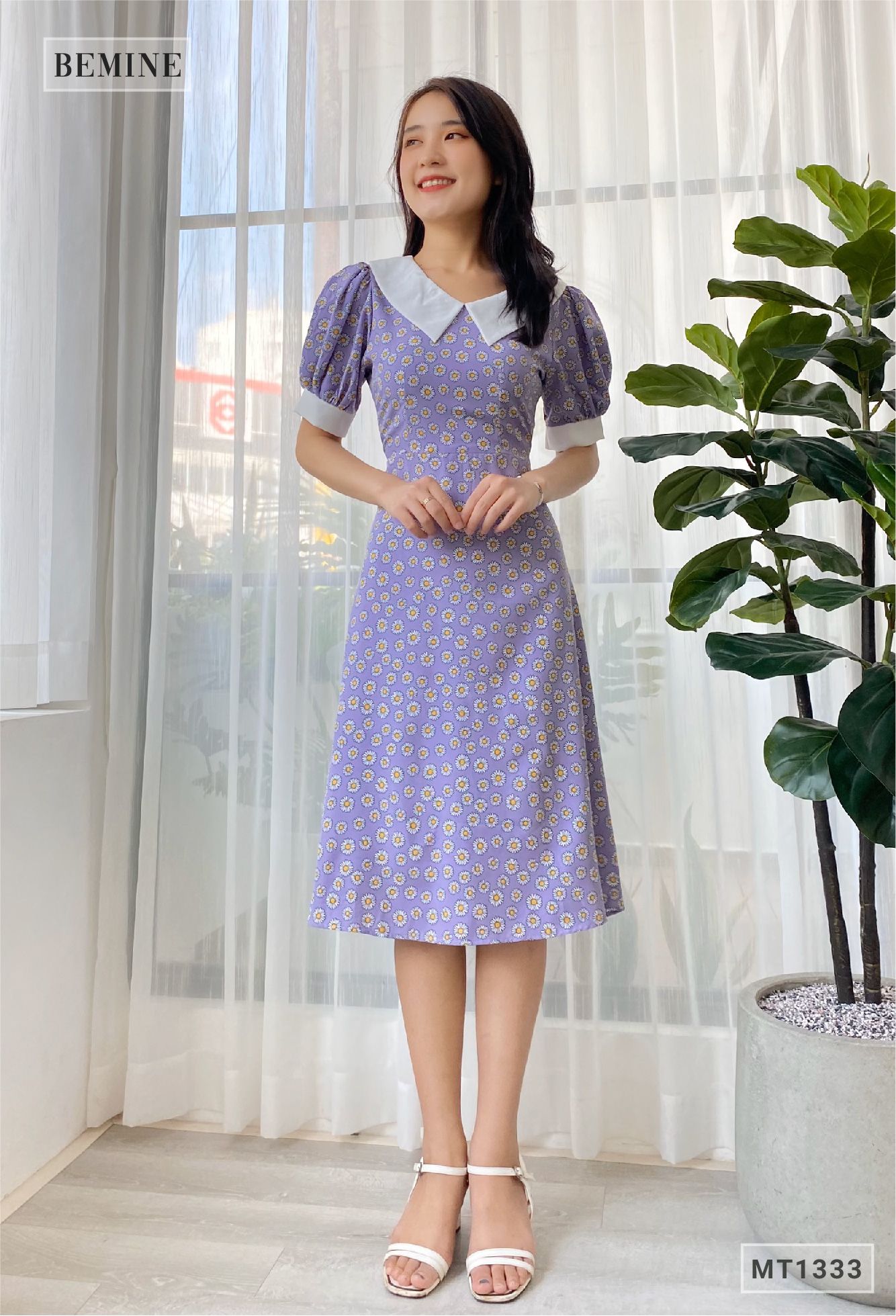 MT1333TIM - Đầm hoa phối cổ tay
