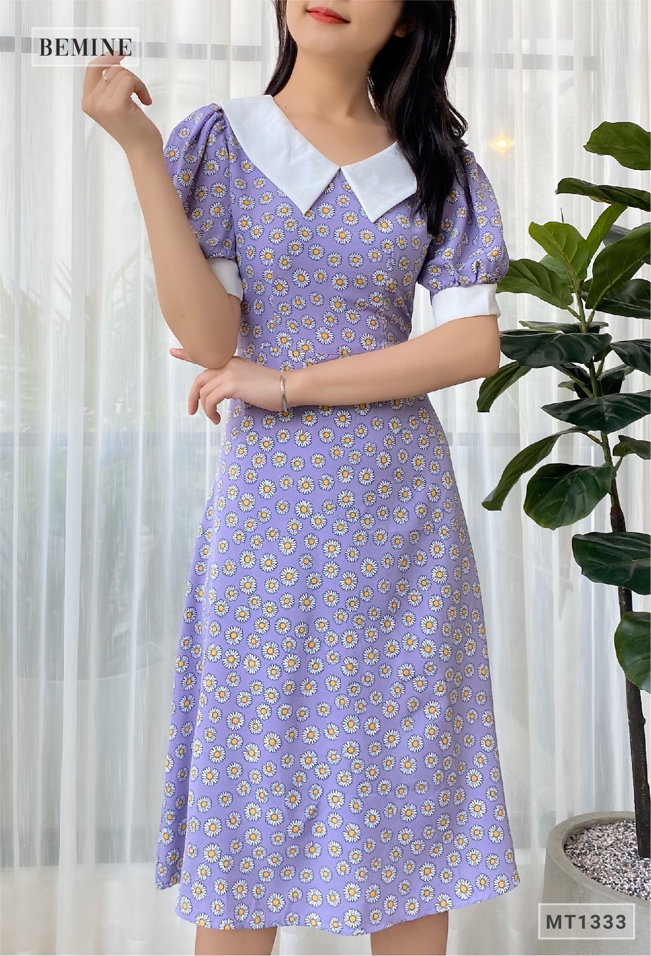 MT1333TIM - Đầm hoa phối cổ tay