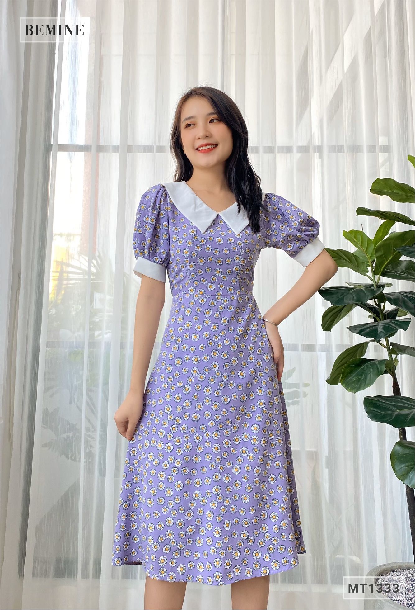 MT1333TIM - Đầm hoa phối cổ tay