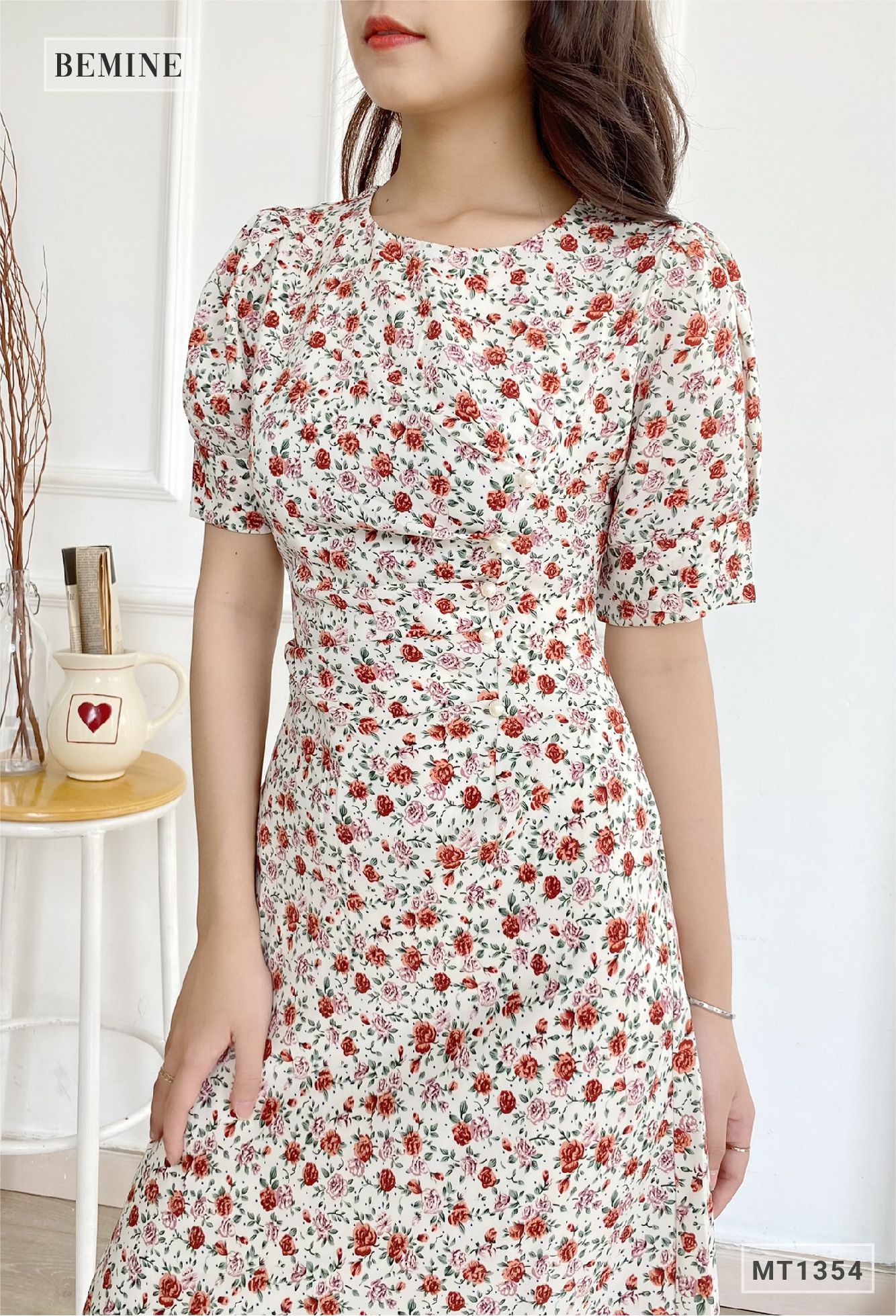MT1354DA - Đầm xếp ly eo đính châu